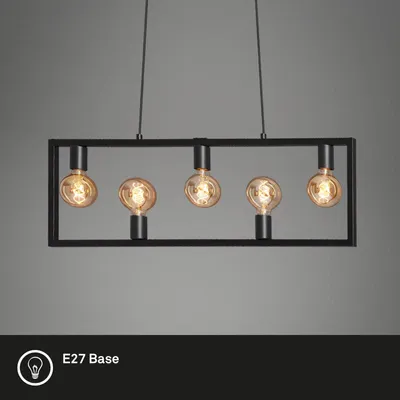 Immagine prodotto di Lampada a sospensione Briloner 5xE27 98CM lampada a sospensione 150CM lampada a sospensione nero