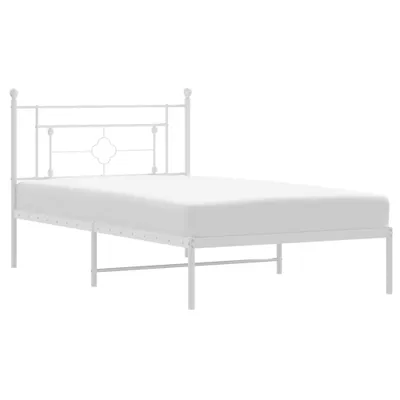 Productafbeelding van Bedframe met hoofdeinde, metaal, wit, 107x203 cm