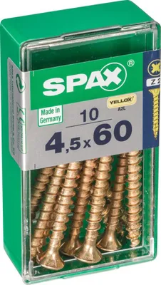 Image de Lot de 10 vis acier tête fraisée SPAX, Diam.4.5 mm x L.60 mm