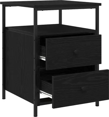 Obrázek produktu pro vidaXL Noční stolek 2 ks Černý dubový vzhled 34 x 35,5 x 50 cm
