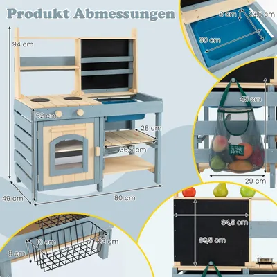 Obrázek produktu pro Venkovní dětská bahenní kuchyňka s kohoutkem a odnímatelným dřezem