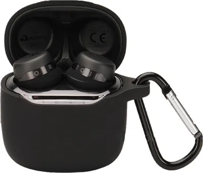 Produktbild von INF Schutzhülle für JBL TOURPRO+ Ohrhörer mit Karabiner Schwarz