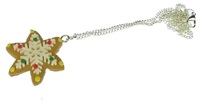 Produktbild von Zimtstern Kette 45cm Weihnachten Plätzchen Miniblings Schneeflocke Stern Lebkuchen