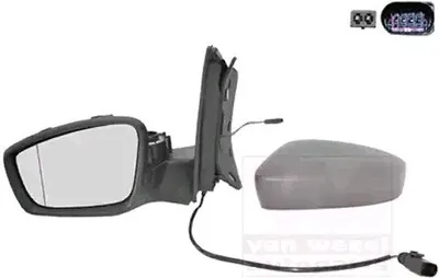 Produktbild von VAN WEZEL 5701813 Außenspiegel Seitenspiegel Links für VW up! Schrägheck (121, 122, BL1, BL2) Konvex Grundiert