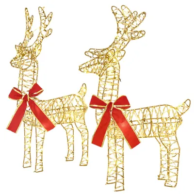 Produktbild von vidaXL Weihnachtsrentier 4 stk. 160 LEDs Warmes Weiß 33 x 12 x 55 cm