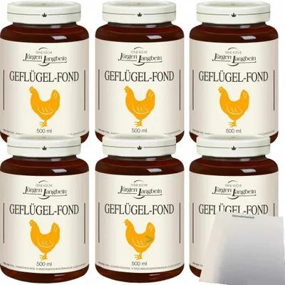 Produktbild von Jürgen Langbein Geflügel-Fond 6er Pack (6x500ml Glas) + usy Block