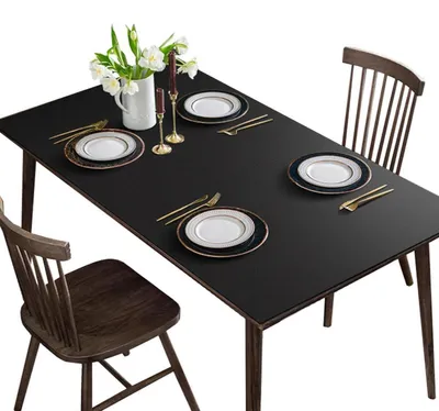 Immagine prodotto di Tovaglia in ecopelle, impermeabile, anti-macchia e antiscivolo, dimensioni 80 x 140 cm, colore nero
