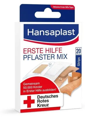 Zdjęcie produktu dla Hansaplast DRK Mix Pack odpowiedni na każdą ranę, mieszanka 20 plastrów