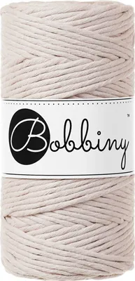Zdjęcie produktu dla Sznurek do makramy Bobbiny, 3 mm, jednowarstwowy, 100% bawełna z recyklingu, 100 m, kolor nude