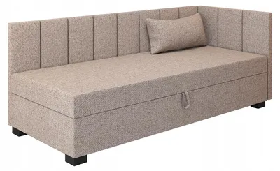 Produktbild von TAPCZANY24 - Boxspringbett Adel+ 103x198x42 cm mit Taschenfederkern Matratze, Bett mit Matratze, Polsterbett mit Bettkasten, Gepolstertes Einzel Bett, Schlafsofa - Biskuitbeige