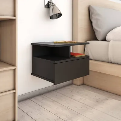 Zdjęcie produktu dla vidaXL Wisząca szafka nocna czarna 40x31x27 cm materiał drewnopochodny