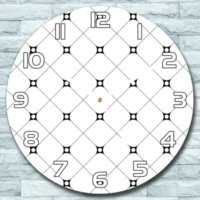 Produktbild von Wanduhr aus Glas Rund fi 30 Verbundene Quadrate Quarz Deko Schlafzimmer Büro