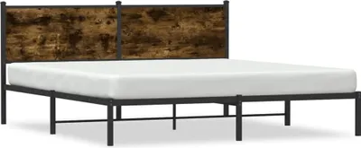 Obrázek produktu pro vidaXL Kovová postel bez matrace, kouřový dub 160x200 cm