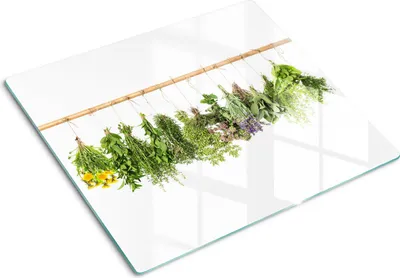 Obrázok produktu pre Sklenená ochranná doska – Kryt varnej dosky – Kryt na indukčnú dosku – 60x52 cm  – Rýchle čistenie – Tvrdené sklo – Bylinná šnúrka