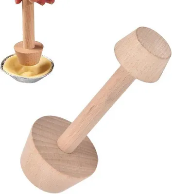 Productafbeelding van Houten Deegstamper met Dubbele Stampschijven - 14 cm