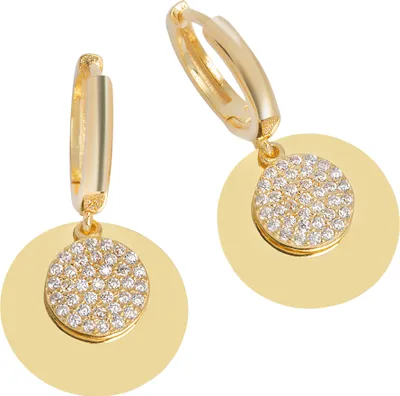 Produktbild von Dkeniz Ohrhänger 925/- Sterling Silber 3,5cm gelb Zirkonia weiß 145230076