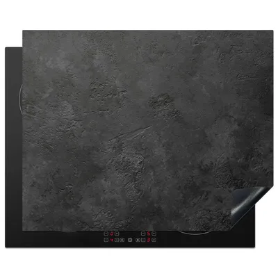 Obrázok produktu pre MuchoWow® Kryt na varnú dosku - Ochrana pred indukciou - 65x52 cm - Vinylová podložka na varnú dosku - Zväčšuje pracovnú plochu - Kryt na sklokeramickú varnú dosku - Kuchynská dekorácia - Jednodielny - Betónový - Textúrovaný - Priemyselný - Čierny - Sivý - Sklokeramické kryty varných dosiek