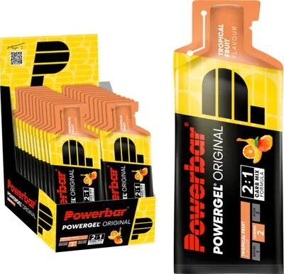 Produktbild von POWERBAR PowerGel Fruit Tropical Fruit High Carb Energie Gel Natrium 24 x 41 g