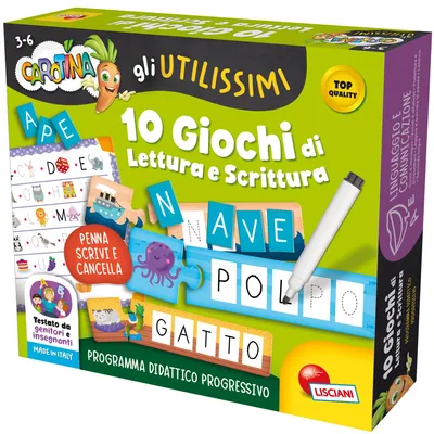 Produktbild von Lisciani Spiele - Carotina Die nützlichen 10 Spiele zum Lesen und Schreiben