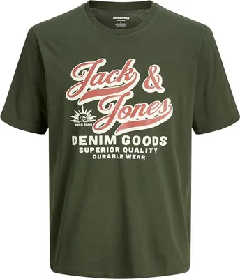 Produktbild von Jack & Jones Logo 2col Plus Size Kurzarm-t-shirt Grün 5XL Mann Grün 5XL