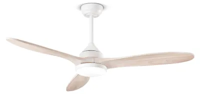 Image de Ventilateur De Plafond Perenz 7171 Blanc, Moteur Dc 26W, Led 18W Dimmable, Télécommande Incluse - Design Moderne En Métal Pour Salon Et Bureau