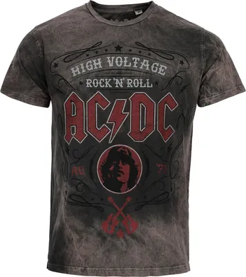 Produktbild von AC/DC T-Shirt Herren Pinstripe grau Band-Merch, Bands 100% Baumwolle XXL