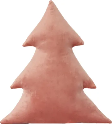 Produktbild von Dekoratives Samtkissen in Form eines Weihnachtsbaums, rosa, Größe M