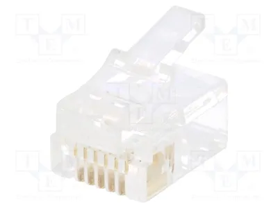 Immagine prodotto di 1 connettore: RJ126P6CR, connettore RJ per cavi, con 6 pin, sistema RJ12, 6P6C