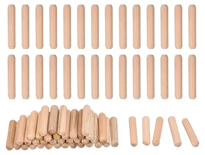 Productafbeelding van Holzdübelstiften 5x30mm - 90 stuks Gerillde Hout voor Meubelmontage