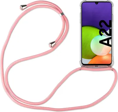 Produktbild von Handykette für Samsung Handyhülle mit Band Schutz Hülle Handy Tasche mit Schnur Samsung Galaxy A22 4G Rosa