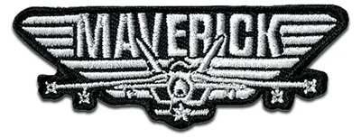 Obrázek produktu pro Comercial Mercera Top Gun Maverick badge - nášivka, nažehlovací nášivka, nášivka, nášivky, k nažehlení, velikost: 2,6 x 6,9 cm