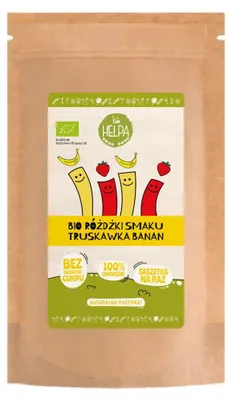 RÓŻDŻKI SMAKU MIX TRUSKAWKA - BANAN (LIOFILIZOWANE OWOCE) BIO (10 x 2 g) 20 g - HELPA