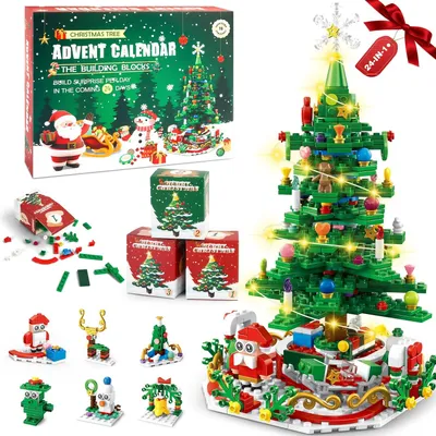 Imagen del producto de Calendario de adviento 2026 - Árbol de Navidad con luces LED - Juguetes de construcción