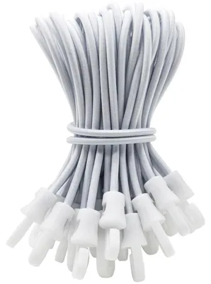 Obrázek produktu pro Gumičky s háčky, 25 kusů, bílé, délka 15 cm