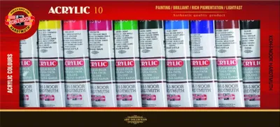 Produktbild von KOH-I-NOOR 16270400000 Set Acrylfarben 10 x 40 ml
