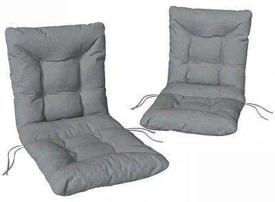 Image de Coussins d'extérieur pour chaises, imperméables, avec dossier, en polyester, gris clair | Rembourrage de 8 cm | 230 g/m² | 50x120x8 cm
