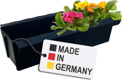 Produktbild von Euro-Paletten Blumenkasten-Einsätze | mit Hängesystem zum Einhängen | 37,3cm Schwarz | Pflanzkasten für Europalette Palette | Balkonkasten | Blumentopf | extrem stabil