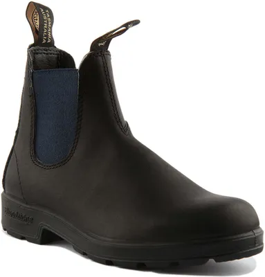 Produktbild von Blundstone 1917 Leder Schlupf Auf Chelsea Stiefel Schwarz Blau – 4,5 Großbritannien – 37,5 EU – 5,5 M/7,5 F US / Schwarz Blau