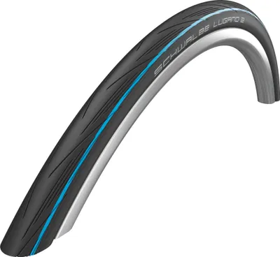 Zdjęcie produktu dla 2 opony Schwalbe Lugano II, 25-622, niebiesko-czarne, składane, z technologią K-Guard, rozmiar 700x25C