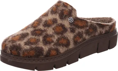 Image de Rohde Pantoufles Femme Feutre Chaussure Leopard Plateforme Firenze 6101, Taille:38 EU, Couleur:Marron