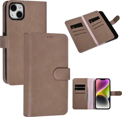 Zdjęcie produktu dla UNIQ Accessory iPhone 14 & 15 Plus różowe etui na 9 kart - magnetyczne zamknięcie