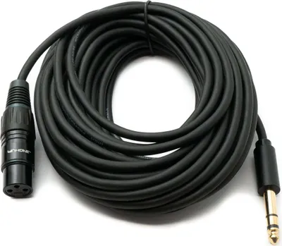 Produktbild von SYSTEM-S Audio Kabel 10 m XLR 3 polig Buchse zu 6.35 mm Klinke Stecker AUX Adapter