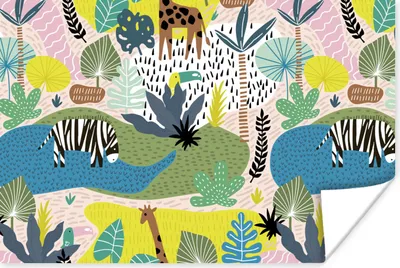 Produktbild von MuchoWow® Poster Dschungel - Natur - Farben 120x80 cm - Bilder