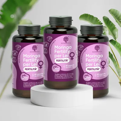 Produktbild von RedMoringa Kinderwunsch-Komplex – Moringa, Zink, B6, B12 & Folsäure zur Unterstützung von Fruchtbarkeit, Hormonbalance & Zyklus – 180 Kapseln