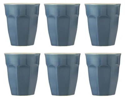 Produktbild von 6er Set Cafe Latte Becher Mynte Cornflower blau 200ml Steingut Ib Laursen