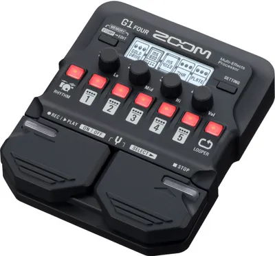 Zdjęcie produktu dla Zoom G1 Four, Gitarren Effekt, Pedał ekspresji, Czarny, Gitara, Prąd przemienny, Bateria, 500 mA, 130 mm
