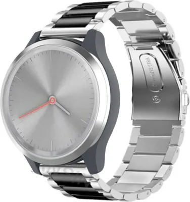 Produktbild von Strap-it Stahlarmband - Kompatibel mit Garmin Vivomove 3s Armband 39mm - Gliederarmband Hochwertiger EdelstahlFaltschließe für Armband Silber 18mm Smartwatch