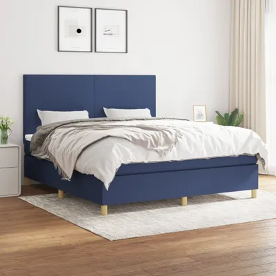 Produktbild von Maison Exclusive - Boxspringbett mit Matratze Blau 180x200 cm Stoff