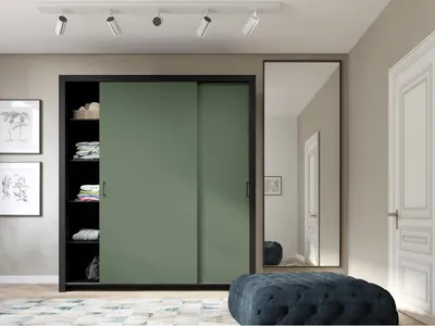 Image de Armoire FRAMA II 185cm vert fumé Armoire à portes coulissantes