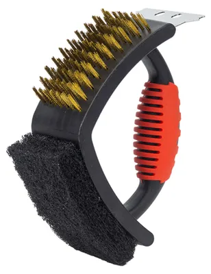 Produktbild von 3-in-1 Grillbürste, ideal zum Reinigen von Grillrosten und Backblechen